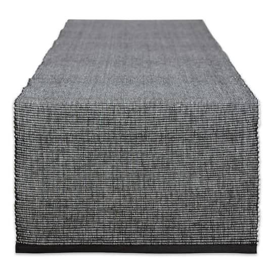 DII® 72" Black & White 2-Tone Ribbed Table Runner